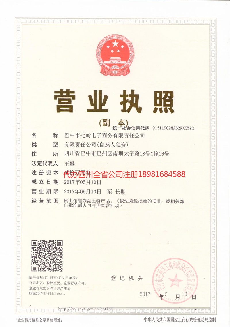 天水天水七岭电子商务有限责任公司